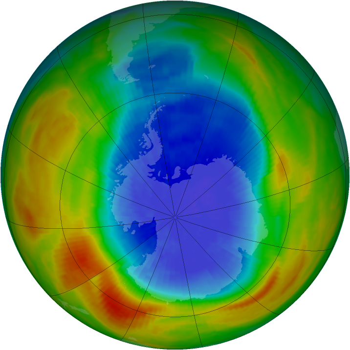 Antarctic ozone map for 27 September 1986